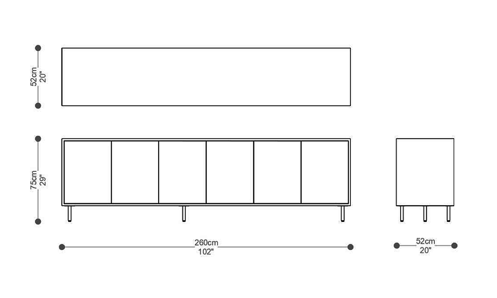 Image of the complete dimensions of the product